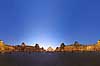 Louvre. 360 graders panorama af pladsen p Palais du Louvre med Pei Leoh Mings glaspyramide  Muse du Louvre / Paris Frankrig   Sevrdigheder, pyramider, museer, museum, Pei Leoh Ming, panoramaer, solnedgang