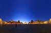 Louvre. 360 graders panorama af pladsen p Palais du Louvre med Pei Leoh Mings glaspyramide  Muse du Louvre / Paris Frankrig   Sevrdigheder, pyramider, museer, museum, Pei Leoh Ming, panoramaer, solnedgang