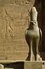 Horus Temple. Statue of the falcon god Horus.  Edfu Egypt Africa  