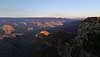 Grand Canyon National Park. Granite Gorge i Grand Canyon National Park ved solnedgang set fra Grand Canyon Vilage  Grand Canyon National Park / Arizona USA Nord Amerika  Floder, vandl�b, vand, slugter, erosion, nationalparker