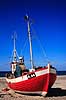 Slettestrand. Fiskerb�d optrukket p� Slettestrand, Nordjylland ( Scan af KOL5478 )   Slettestrand / Nordjylland Danmark   Fiskeri, firkerb�de, havn