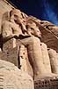 Abusimbel. RamsesII Templet i AbuSimbel - De to h�jre RamsesII figurer - Templet er dediceret Ra-Herakhty, Amun og Ptah ( Scan af KOL154 )   Abu Simbel Egypten Afrika  