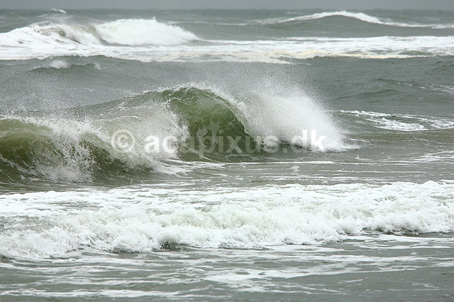 Vesterhavet. B�lger og br�nding ved Klim Strand; ; Klim Strand / Klim; Danmark; ; ; Vesterhav, Vesterhavet, Skagerak, Jammerbugten