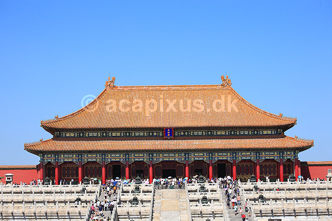 Den Forbudte By. Taihe hall (The Hall of Supreme Harmony) i Den Forbudte By i Beijing.; ; Den Forbudte By / Beijing; Kina; ; ; Palace Museum, The Forbidden City, Det kejserlige palads, UNESCO Verdens Kulturarv, UNESCO World Heritage