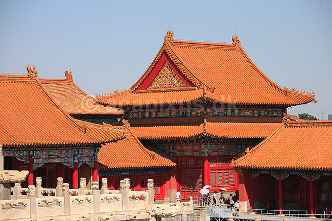 Den Forbudte By. Houzuo Gate i Den Forbudte By i Beijing.; ; Den Forbudte By / Beijing; Kina; ; ; Palace Museum, The Forbidden City, Det kejserlige palads, UNESCO Verdens Kulturarv, UNESCO World Heritage