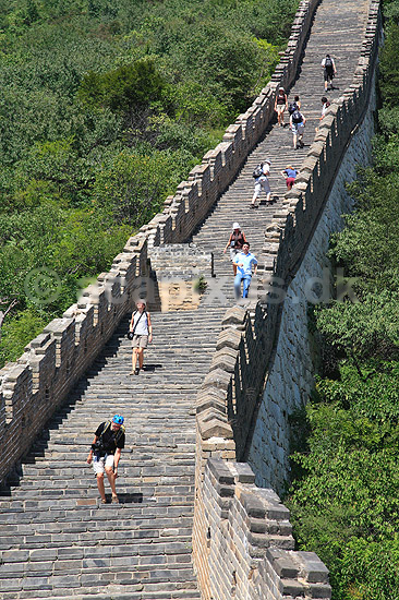 Kinesiske Mur. Den Kinesiske Mur ved Badaling, det bedst bevarede stykke af muren; ; Kinesiske Mur / Badaling; Kina; ; ; turistsev�rdigheder, turisme, Den Store Mur, The Great Wall, UNESCO World Heritage, UNESCO Verdens Arv, beskyttelse, invasion, forsvar, forsvarsmur