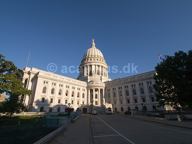Madison Capitol. Capitol bygningen i Madison p� Wisconsin State Capitol Square; ; Madison / Wisconsin; USA; ; ; Administration, stater, parlament, parlamentsbygning, regering, lokalregering
