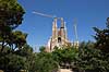 La Sagrada Familia. Byggekraner over Gaudis uf�rdige kirke, Sagrada Familia, i Barcelona  Barcelona Spanien   Temple Expiatori de la Sagrada Familia, Basilica and Expiatory Church of the Holy Family, Antoni Gaudi, UNESCO world heritage