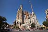 La Sagrada Familia. Byggekraner over Gaudis uf�rdige kirke, Sagrada Familia, i Barcelona  Barcelona Spanien   Temple Expiatori de la Sagrada Familia, Basilica and Expiatory Church of the Holy Family, Antoni Gaudi, UNESCO world heritage