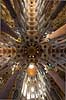 La Sagrada Familia. Interi�r i hovedskibet i Gaudis uf�rdige kirke, Sagrada Familia, i Barcelona  Barcelona Spanien   Temple Expiatori de la Sagrada Familia, Basilica and Expiatory Church of the Holy Family, Antoni Gaudi, UNESCO world heritage