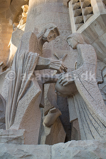 La Sagrada Familia. Detaljer fra Gaudis uf�rdige kirke, Sagrada Familia, i Barcelona; ; Barcelona; Spanien; ; ; Temple Expiatori de la Sagrada Familia, Basilica and Expiatory Church of the Holy Family, Antoni Gaudi, UNESCO world heritage