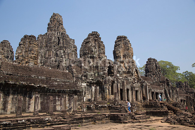 Bayon / Angkor Wat. Bayon templet med figurer af ansigter i Angkor Archeological Park, World Heritage Site, bygget sent i 12e �rhundrede af Jayavarman VII; ; Angkor Archeological Park / Siem Reap; Cambodia; ; ; Templer, Khmer riget