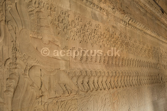 Basrelief i Angkor Wat. Basrelief af krigsscener i Angkor Wat templet i Angkor Archeological Park, World Heritage Site; ; Angkor Archeological Park / Siem Reap; Cambodia; ; ; Angkor Wat, Templer, Khmer riget