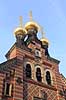 Aleksander Nevskij. Forgyldte l�gkupler p� Den russiske kirke, Bredgade 53  K�benhavn Danmark   Kirker, kristendom, religion