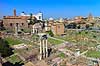Forum Romanum. Forum Romanum set fra Palatiner H�jen  Forum Romanum / Rom Italien  Sev�rdigheder romerriget, turistsev�rdigheder, templer