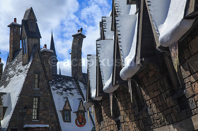 Universal Islands of Adventure. Hogsmeade i The Wizarding World of Harry Potter -  i Universal Theme Park i Orlando; ; Orlando / Florida; USA; ; ; Forlystelsespark, forlystelsesparker, turisme