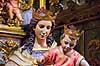 Jesus og Maria. Statuetter af Jesus og Maria i katedralen i Barcelona  Catedral de Barcelona / Barcelona Spanien   Kirker, katedraler, kristendom, katolsk, religion, sev�rdigheder