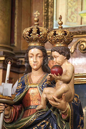 Maria og Jesusbarnet. Iglesia Nuestra Se�ora Del Pilar; ; Buenos Aires; Argentina; Sydamerika; ; Kirker, religion, kristendom