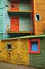 La Boca. Caminito gaden i La Boca i Buenos Aires. Gadens huse er bemalet i farvestr�lende farver  Buenos Aires Argentina Sydamerika  