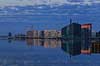 K�benhavns Havn. Morgengry ved K�benhavns-havn set fra Kalvebod Brygge. Th Ingeni�rforeningen IDA  K�benhavn Danmark   Bybilleder, stemningsbilleder