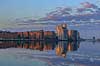 K�benhavns Havn. Morgengry ved K�benhavns-havn set fra Kalvebod Brygge. Th Ingeni�rforeningen IDA  K�benhavn Danmark   Bybilleder, stemningsbilleder