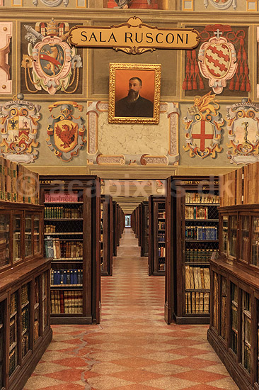Bologna. Det gamle bibliotek i Archiginnasio of Bologna, det gamle universitet; ; Archiginnasio of Bologna / Bologna; Italien; ; ; 