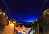 Cinque Terre. 360 graders panorama af Manarola i aftenskumringen. Manarola, den n�st sydligste af de 5 Cinque Terre byer  Manarola / Parco Nazionale delle Cinque Terre / Ligurien Italien   Liguria, turisme, sightseeing