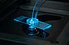 Microfluidics chip. Microfluidics chip monteriet over bl� laser i mikroskop. Andvendes til enkapsulering af enkelt celler i picodr�ber til efterf�lgende analyse p� enkelt celle niveau.   Danmark   Videnskab, bioteknologi, laboratorier, genmanipulation, proteinproduktion, enzymproduktion
