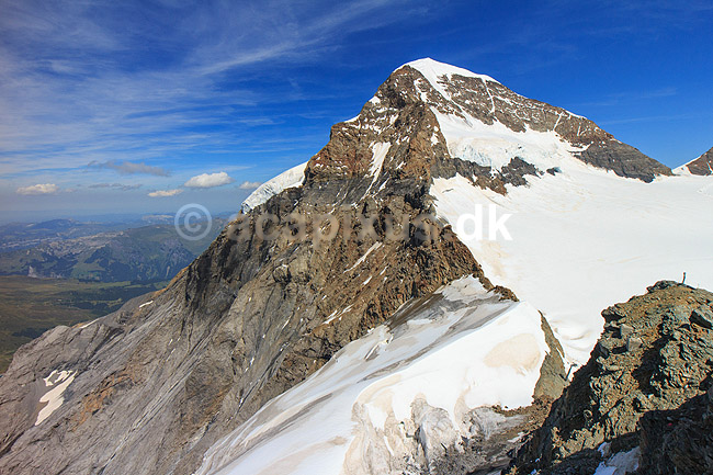 M�nch. M�nch bjerget (4110 m) set fra Jungfraujoch; ; Jungfraujoch; Schweiz; ; ; Alperne, bjerglandskab, Alpelandskab, sne