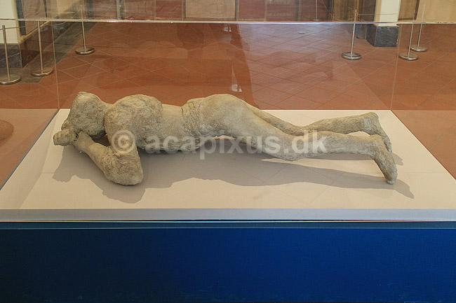 Pompeji offer. Afst�bning af beboer i Pompeii indebr�ndt i den varme pyroplasma - udstillet p� Ark�ologisk Museum i Napoli; ; Museo Archeologico Nazionale di Napoli� / Napoli / Campania; Italien; ; Sev�rdigheder; Museer, ark�ologi, Ark�ologi, d�den, vulkaner, vulkanudbrud, pyroplastisk flow, Vesuvius, Vesuv, naturkatastrofer, turistsev�rdigheder, sev�rdigheder, turisme, Romerriget, romerne