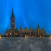 Frederiksborg Slot. Den indre g�rdsplads p� Frederiksborg Slot kan i 2023 ses i skumrings belysning eller magic hour grundet forl�ngede �bningstider. 360 graders panorama  Hiller�d Danmark  sev�rdigheder Hiller�dsholm G�rd, slotte, arkitektur, borge, panoramaer, Kongeslot, ren�ssance slot, Det National Historiske Museum, Hans van Steenwinckel den yngre, Frederik 2, Christian 4