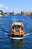 Havnebussen i K�benhavn. Havnebussen igennem K�benhavns Havn, linie 991, sejler gennem xx p� vej imod Teglholmen  K�benhavn Danmark   F�rger, offentlig transport