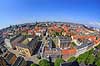 Christianshavn og K�benhavn City. Christianshavn og K�benhavn City set fra Vor Frelser Kirke. Med bla Christiansborg, den nedbr�ndte B�rsen, Den Sorte Diamant, Udenrigsministeriet, Nikolaj Kunsthal og Holmens Kanal  Christianshavn / K�benhavn Danmark  sev�rdigheder Storby, beboelseshuse, lejligheder, etageejendomme, spir, t�rne, Stor K�benhavn