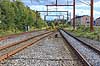 Jernbane. Banelegemer, jernbanespor, skinnelegeme n�r K�ge Station  K�ge Danmark   Jernbarner, tog, togtransport, DSB