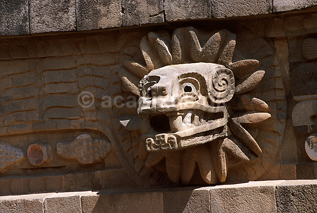 Figur p� Templo de Quetzalc�atl; ; Teotihuacan; Mexico; Nord Amerika; ; 