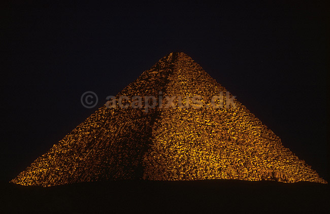 Gizapyramiderne ved Sound and Light show.; ; Giza, Cairo; Egypten; Afrika; ; 