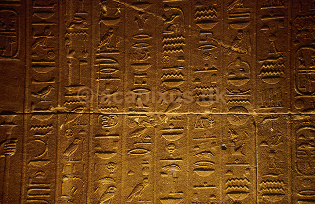 Hieroglyffer i Philae Templet; ; Aswan; Egypten; Afrika; ; 
