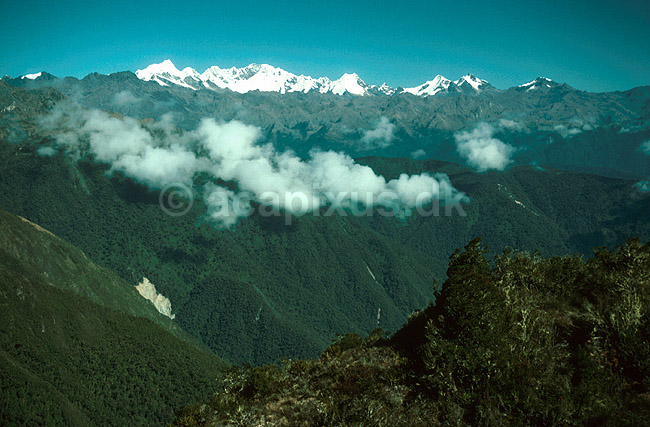 Cordillera Vilcabamba set fra Inca Trail.; ; Andes Mountains; Peru; Syd Amerika; ; 