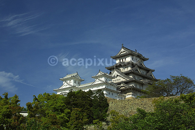 Himeji-jo. Himeji-jo f�stningen i Himeji. Bygget af Toyotomi Hideyoshi i 1580; ; Himeji-jo / Himeji; Japan; Asien; ; borge