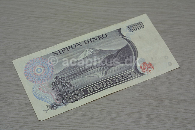 5000 YEN pengeseddel. Japansk 5000 Yen pengeseddel; ; ; Japan; ; ; betalingsmidler pengesedler valuta
