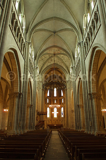 Domkirken i Geneve. Hovedskibet i Domkirken i Geneve; ; Geneve; Schweiz; Europa; ; kirker