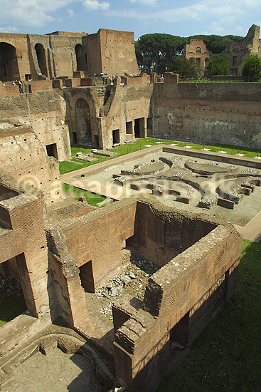 Palatiner H�jen. Casa d'Augusto (Augustus Palads) p� Palatiner H�jen i Rom; ; Rom; Italien; Europa; ; romerriget, turistsev�rdigheder
